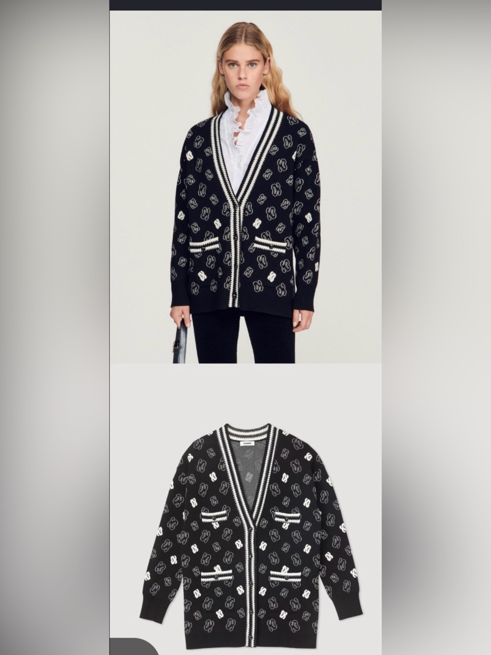 Sandro
Oversized Cardigan $249
MSRP NWOT SIZE Fr 3